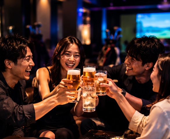 乾杯で盛り上がるお客様たちの様子